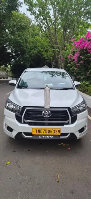 White Innova Crysta car rental in Chennai, front view